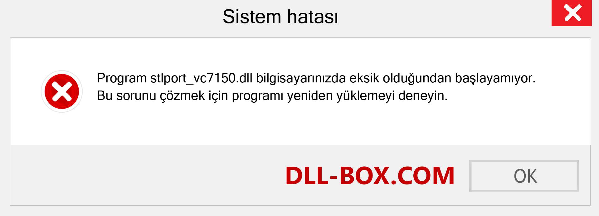 stlport_vc7150.dll dosyası eksik mi? Windows 7, 8, 10 için İndirin - Windows'ta stlport_vc7150 dll Eksik Hatasını Düzeltin, fotoğraflar, resimler